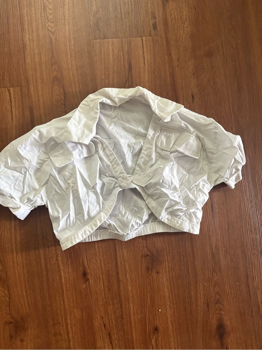 Better Be White Cropped Button-Down Shirt